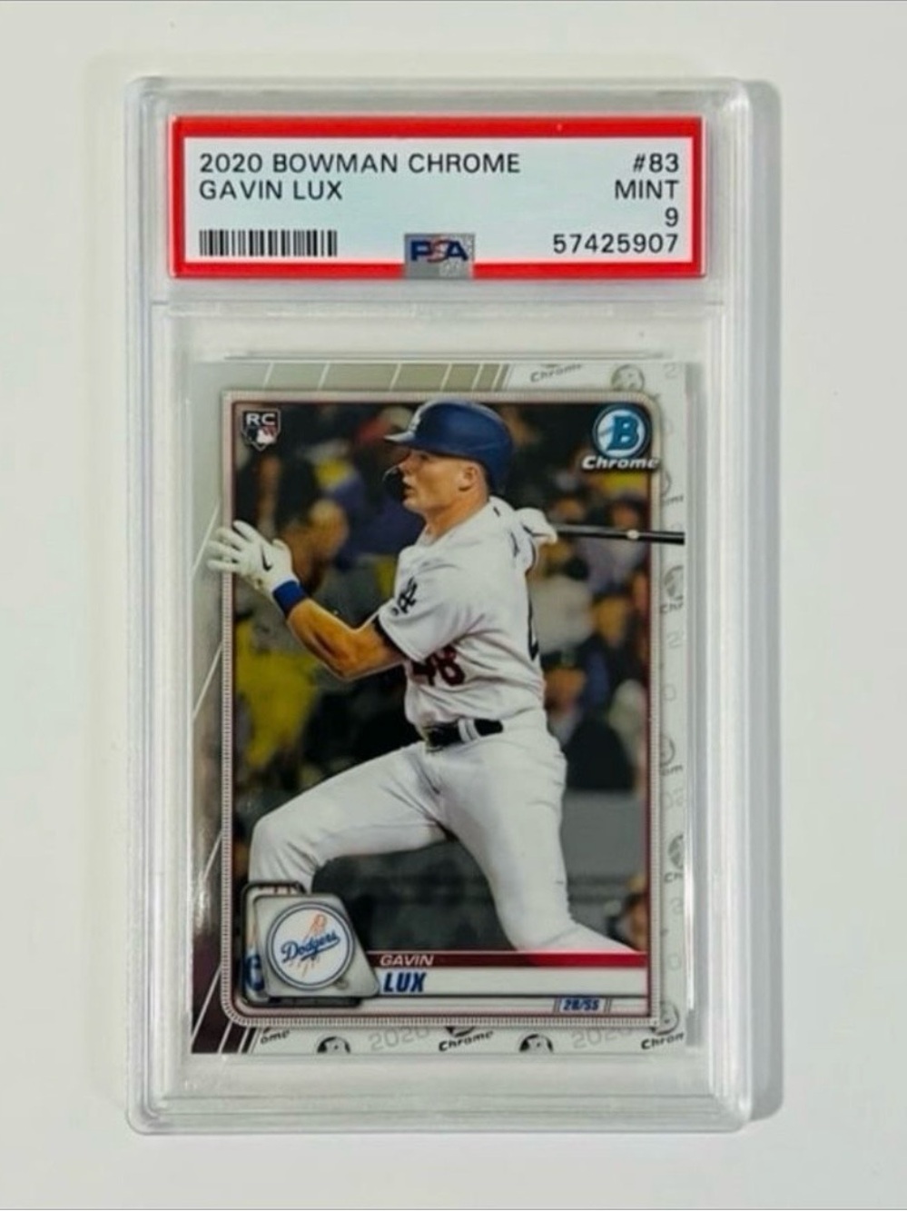 2020 Bowman Chrome Gavin
Lux RC #83 PSA 9 Mint Baseball
Card